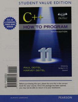 C++ How to Program (Early Objects Version), Student Value Edition 9th 9780133402384 Front Cover