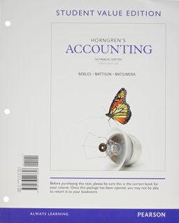 Horngren's Accounting, the Financial Chapters, Student Value Edition and NEW MyAccountingLab with Pearson EText -- Access Card Package