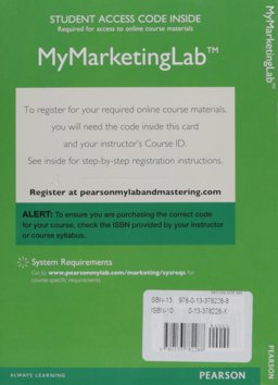 2014 MyMarketingLab with Pearson EText -- Access Card -- for Marketing