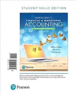 Horngren's Financial and Managerial Accounting, the Managerial Chapters, Student Value Edition 5th 9780133851496 Front Cover