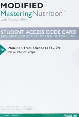 Modified MasteringNutrition with MyDietAnalysis with Pearson EText -- ValuePack Access Card -- for Nutrition