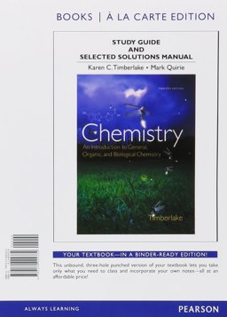 Study Guide and Selected Solutions Manual for Chemistry