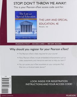 Law and Special Education, the, Pearson EText -- Access Card 4th 9780134038193 Front Cover