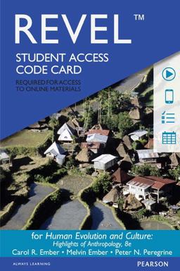 REVEL -- Access Card -- for Human Evolution and Culture Highlights of Anthropology 8th 9780134050140 Front Cover