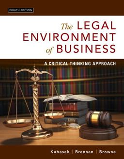 The Legal Environment of Business: A Critical Thinking Approach  9780134074030 Front Cover