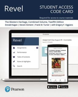 Revel Access Code for Western Heritage, the, Combined Volume Revel Access Code for Western Heritage, the, Combined Volume