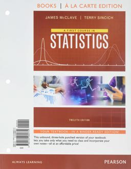 A First Course in Statistics: Books a La Carte Edition  9780134080772 Front Cover