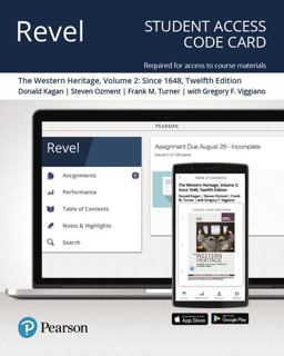 Revel Access Code for Western Heritage, the, Volume 2 Revel Access Code for Western Heritage, the, Volume 2