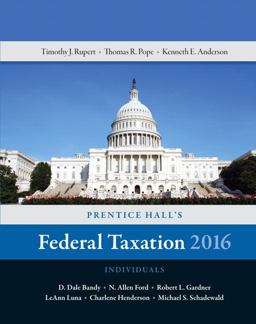 Prentice Hall's Federal Taxation 2016 Individuals 29th 9780134105901 Front Cover