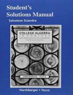 Student Solutions Manual for College Algebra in Context with Applications for the Managerial, Life, and Social Sciences 5th 9780134180069 Front Cover