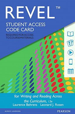 Revel for Writing and Reading Across the Curriculum -- Access Card