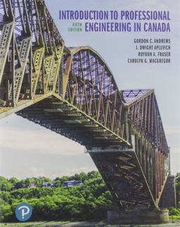 Introduction to Professional Engineering in Canada, Fifth Canadian Edition 5th 9780134204482 Front Cover