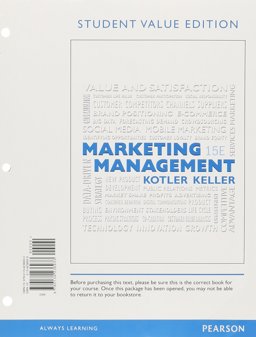 Marketing Management, Student Value Edition 15th 9780134236933 Front Cover