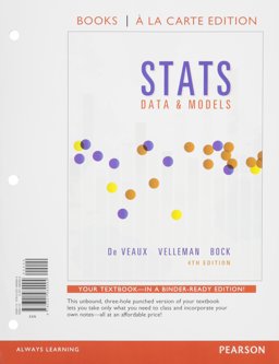 Stats Data and Models, Books a la Carte Edition Plus NEW MyStatLab with Pearson EText -- Access Card Package 4th 2015 9780134243900 Front Cover