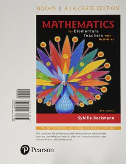 Mathematics for Elementary Teachers With Activities: Books a La Carte Edition  9780134423319 Front Cover