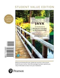 Java An Introduction to Problem Solving and Programming, Student Value Edition 8th 9780134448398 Front Cover