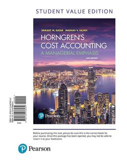 Horngren's Cost Accounting Horngren's Cost Accounting