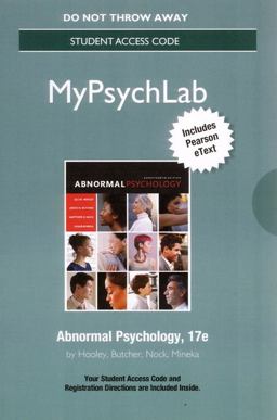 NEW Mylab Psychology with Pearson EText -- Standalone Access Card -- for Abnormal Psychology NEW Mylab Psychology with Pearson EText -- Standalone Access Card -- for Abnormal Psychology