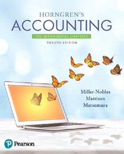 Horngren's Accounting The Managerial Chapters 12th 9780134486826 Front Cover