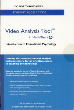 Video Analysis Tool for Introduction to Educational Psychology in MediaShare Standalone Access Card