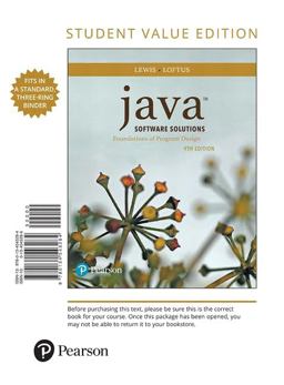 Java Software Solutions: Student Value Edition  9780134543284 Front Cover