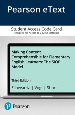 Making Content Comprehensible for Elementary English Learners Enhanced Pearson Etext Access Card: The Siop Model  9780134550190 Front Cover