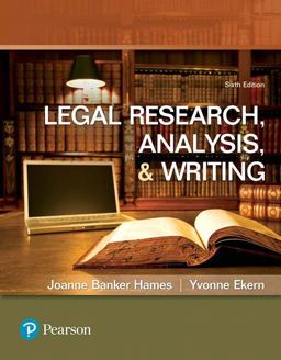 Legal Research, Analysis, and Writing 6th 9780134559841 Front Cover