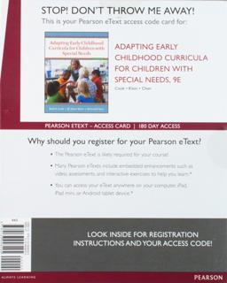 Adapting Early Childhood Curricula for Children with Special Needs with Enhanced Pearson EText with Video Analysis Tool -- Access Card Package