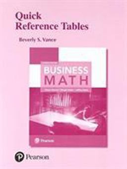 Quick Reference Tables for Business Math:  9780134570242 Front Cover