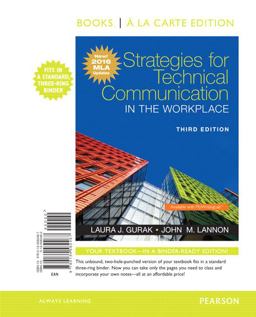 Strategies for Technical Communication in the Workplace: Books a La Carte Edition, Mla Update Edition  9780134582467 Front Cover