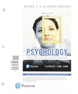 Psychology: From Inquiry to Understanding - Books a La Carte Edition  9780134588209 Front Cover