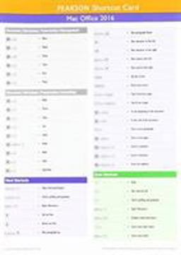 Prentice Hall Mac Office 2016 Shortcut Card