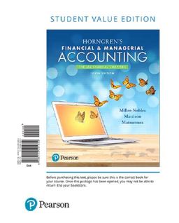 Horngren's Financial and Managerial Accounting, the Managerial Chapters, Student Value Edition Plus Mylab Accounting with Pearson EText -- Access Card Package