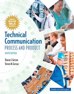 Technical Communication: Process and Product, Mla Update 9th 9780134678863 Front Cover