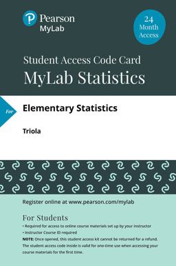 Elementary Statistics -- Mylab Statistics with Pearson EText 13th 9780134748535 Front Cover