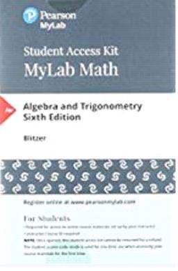 MyLab Math with Pearson EText -- 24-Month Standalone Access Card -- for Algebra and Trigonometry