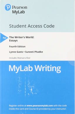 MyLab Writing with Pearson EText -- Standalone Access Card -- for the Writer's World MyLab Writing with Pearson EText -- Standalone Access Card -- for the Writer's World