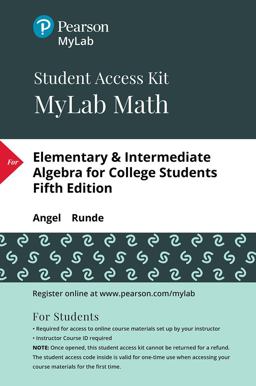 MyLab Math with Pearson EText Access Code (24 Months) for Elementary and Intermediate Algebra for College Students MyLab Math with Pearson EText Access Code (24 Months) for Elementary and Intermediate Algebra for College Students