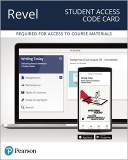 Revel for Writing Today -- Access Card 4th 9780134808048 Front Cover