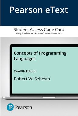 Pearson EText for Concepts of Programming Languages -- Access Code Card 12th 9780135091692 Front Cover