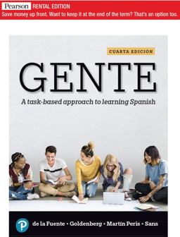 Gente A Task-Based Approach to Learning Spanish 4th 9780135162903 Front Cover