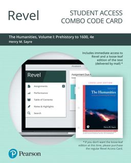 Revel for the Humanities Culture, Continuity, and Change, Volume 1 -- Combo Access Card 4th 9780135197899 Front Cover