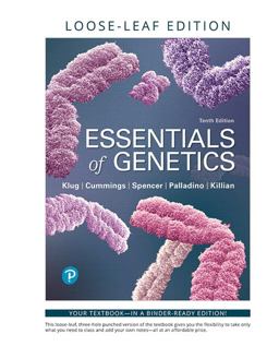 Essentials of Genetics, Loose-Leaf Edition 10th 9780135209882 Front Cover