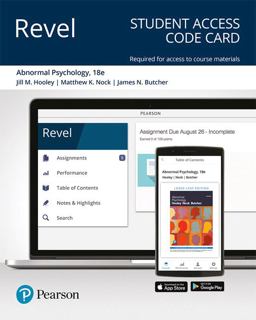 Revel for-- Abnormal Psychology -- Access Card 18th 9780135212172 Front Cover