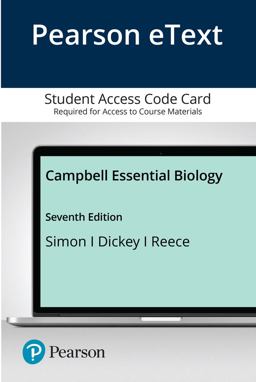 Pearson EText Campbell Essential Biology -- Access Card 7th 9780135214046 Front Cover