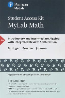 MyLab Math with Pearson EText -- Standalone Access Card -- for Introductory and Intermediate Algebra with Integrated Review