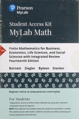 MyLab Math with Pearson EText -- Standalone Access Card -- for Finite Mathematics for Business, Economics, Life Sciences, and Social Sciences, with Integrated Review