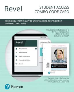 Revel for Psychology From Inquiry to Understanding-- Combo Access Card 4th 9780135255186 Front Cover