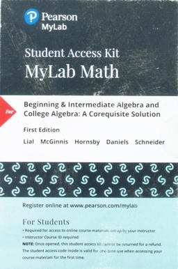 MyLab Math with Pearson EText Access Code (24 Months) for Beginning and Intermediate Algebra and College Algebra