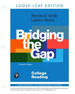 Bridging the Gap College Reading 13th 9780135300275 Front Cover